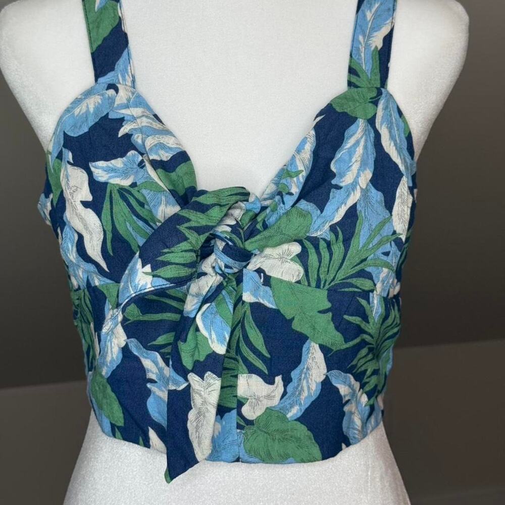 Vintage Y2K Tropical Tie-Front Crop Top – Coastal Hawaiian Core